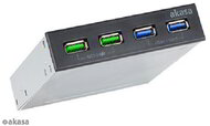 Akasa - 3,5" - előlapi panel - 2 x USB3.1 + 1 x USB3.0 + USB Type-C - AK-ICR-34