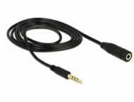 Delock Hosszabbító kábel Audio Stereo Jack 3.5 mm apa/ anya 4 pin 1 m