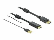 DELOCK HDMI M DisplayPort M 4K cable 10m powered by USB A M black