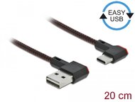 Delock EASY-USB 2.0 kábel A-típusú csatlakozódugó - USB Type-C csatlakozódugó, ívelt bal / jobb, 0,