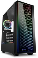 Sharkoon Számítógépház - LIT 200 (fekete; üveg oldal; alsó táp; ATX; 4x120mm RGB; 2xUSB3.0; 1xUSB2.0; I/O)