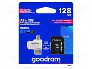 GOODRAM Memóriakártya microSDXC 128GB CL10 UHS-I + adapter + OTG kártyaolvasó