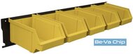 Stalflex BAR+5L-Y falra szerelhető tárolósor 5 darab sárga színű nagy méretű tárolódobozzal