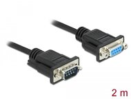 Delock Sub D9-es, null modemű, RS-232 soros kábel, apa-anya, 2 m