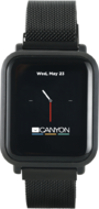 CANYON Sanchal SW-73 - 1.22inch IPS full touch, 6H Glass,2 straps, metal strap and silicon strap, metal case, IP68 waterproof, multisport mode, camera remote, 150mAh, Black, belt: 222