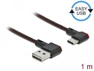 Delock EASY-USB 2.0 kábel A-típusú csatlakozódugó - USB Type-C csatlakozódugó, ívelt bal / jobb, 1