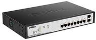 D-LINK Switch 8x1000Mbps (8xPOE) + 2xGigabit SFP Fémházas Asztali Menedzselhető, DGS-1100-10MPV2