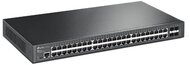 TP-LINK Switch 48x1000Mbps + 4xGigabit SFP + 2 konzol port, Menedzselhető, TL-SG3452