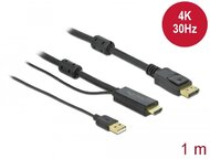 Delock HDMI Ã  DisplayPort-kábel 4K 30 Hz 1 m