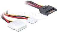 Delock Cable Y- Power SATA male 15pin > 4pin Molex female + 3,5 floppy