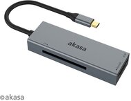 Akasa - USB3.2 3 portos kártyaolvasó - AK-CR-09BK - Szürke