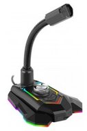 Marvo Mikrofon - MIC-05 (3,5mm jack csatlakozó, 150cm kábel, állvány, RGB LED, fekete)