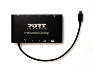 Port Connect - Dokkoló állomás,TYPE C TRAVEL 1 X 4K ++1VGA, 1HDMI, 1 miniDP, 3xUSB-A, 1x USB-C, RJ45, SD/MMC&Micro SD