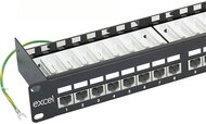 EXCEL Cat.6 FTP 24 portos patchpanel, 1U, fekete