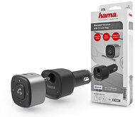 HAMA Bluetooth audio vevőegység autókhoz, 3,5 mm-es csatlakozóval, USB töltéssel - HAMA Bluetooth Receiver with 3.5 mm Plug - fekete/ezüst