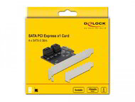 DELOCK PCI-E x1 Bővítőkártya 4x SATA 6GB/s port