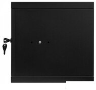 Stalflex RC10-6U-300MB 10" 6U 300 mm mély lapra szerelt fekete fém ajtós fali rack szekrény