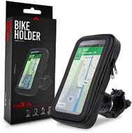 Univerzális kerékpárra szerelhető, por- és cseppálló telefontartó max. 6,5&quot, méretű készülékekhez - Maxlife MXBH-01XL Bike Holder - fekete