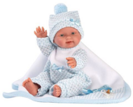 Llorens Bebito újszülött baba kék takaróval 26cm (26309L)