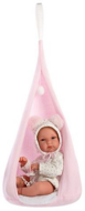 Llorens: Bimba kislány baba rózsaszín fészekhintában 35cm-es (63566L)