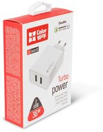 COLORWAY Hálózati töltő, AC Charger 2USB Quick Charge 3.0 (36W) white (CW-CHS017Q-WT)