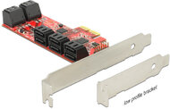 Delock PCI Express kártya > 10db belső SATA (6Gb/s) csatlakozóval, alacsony profilú kivitel
