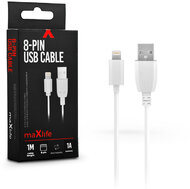 Maxlife USB - Lightning adat- és töltőkábel 1 m-es vezetékkel - Maxlife 8-PIN USB Cable - 5V/1A - fehér