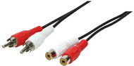 Logilink Audio cable, 2x Cinch male to 2x Cinch female, 5,0m