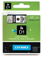 Dymo D1 12mmx7m áttetsző/fekete feliratozógép szalag