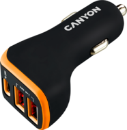 Canyon CNE-CCA08BO Universal 3xUSB car adapter USB-A 5V/2.4A(Max) + Type-C PD 18W