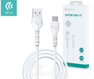 USB - USB Type-C adat- és töltőkábel 1 m-es vezetékkel - Devia Kintone Cable V2 Series for Type-C - 5V/2.1A - white 
