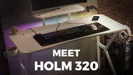 Genesis Holm 320 Gamer asztal RGB világítással, fehér