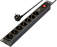 Rainbow Rack 230 V-os elosztó 19"-os, 7 aljzattal, kapcsolóval, túlfeszültségvé