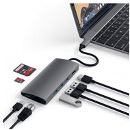 Satechi Aluminium TYPE-C Multi-Port Adapter (HDMI 4K,3x USB 3.0,MicroSD,Ethernet) - Space Grey