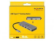 DeLock USB Type-C docking station 4K HDMI, Hub, LAN, PD 3.0, LED