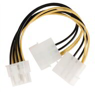 Valueline 15cm EPS 8-Pin - 2x Molex apa 'Y'kábel