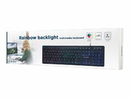 GEMBIRD KB-UML-02 keyboard Backlight US fekete