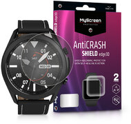 Samsung Galaxy Watch 3 (41 mm) ütésálló képernyővédő fólia - MyScreen Protector AntiCrash Shield Edge3D - 2 db/csomag - transparent