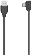 Hama USB 2.0 Type-C - USB A 0,75m fekete derékszögű adatkábel