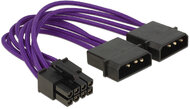 Delock Power Cable 8 pin EPS > 2 x 4 pin textile shielding purple