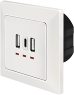 Logilink Wall outlet with 2-port USB-A + 1-port USB-C charger