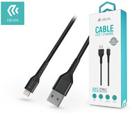 Devia USB - Lightning adat- és töltőkábel 2 m-es vezetékkel - Devia Gracious Series Lightning Cable Fast Charge - 5V/2.1A - black