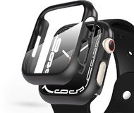 Apple Watch 7 (45 mm) védőtok beépített edzett üveggel - DEFENSE 360 - fekete (ECO csomagolás)