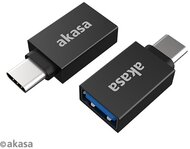Akasa - USB Type-C Male to USB Type-A Female Adapter - Duo pack - AK-CBUB62-KT02