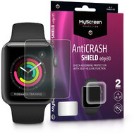 Apple Watch Series 3 (42 mm) ütésálló képernyővédő fólia - MyScreen Protector AntiCrash Shield Edge3D - 2 db/csomag - transparent