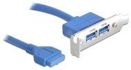 Delock kivezetés USB 3.0 pin header 19 pin 1 x belső > 2 x USB 3.0-A anya külső low profile