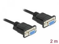 Delock Sub D9-es, null modemű, RS-232 soros kábel, anya-anya, 2 m