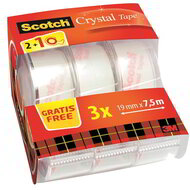 Scotch Crystal Clear 19mmx7,5m 2+1 ragasztószalag-adagoló