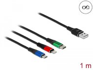 Delock 1 m hosszú, USB töltő kábel 3 az 1-ben Lightning -, Micro USB- és USB Type-C csatlakozáshoz