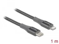 Delock Adat- és töltőkábel USB Type-C - Lightning iPhone , iPad és iPod készülékhez szürke 1 m M